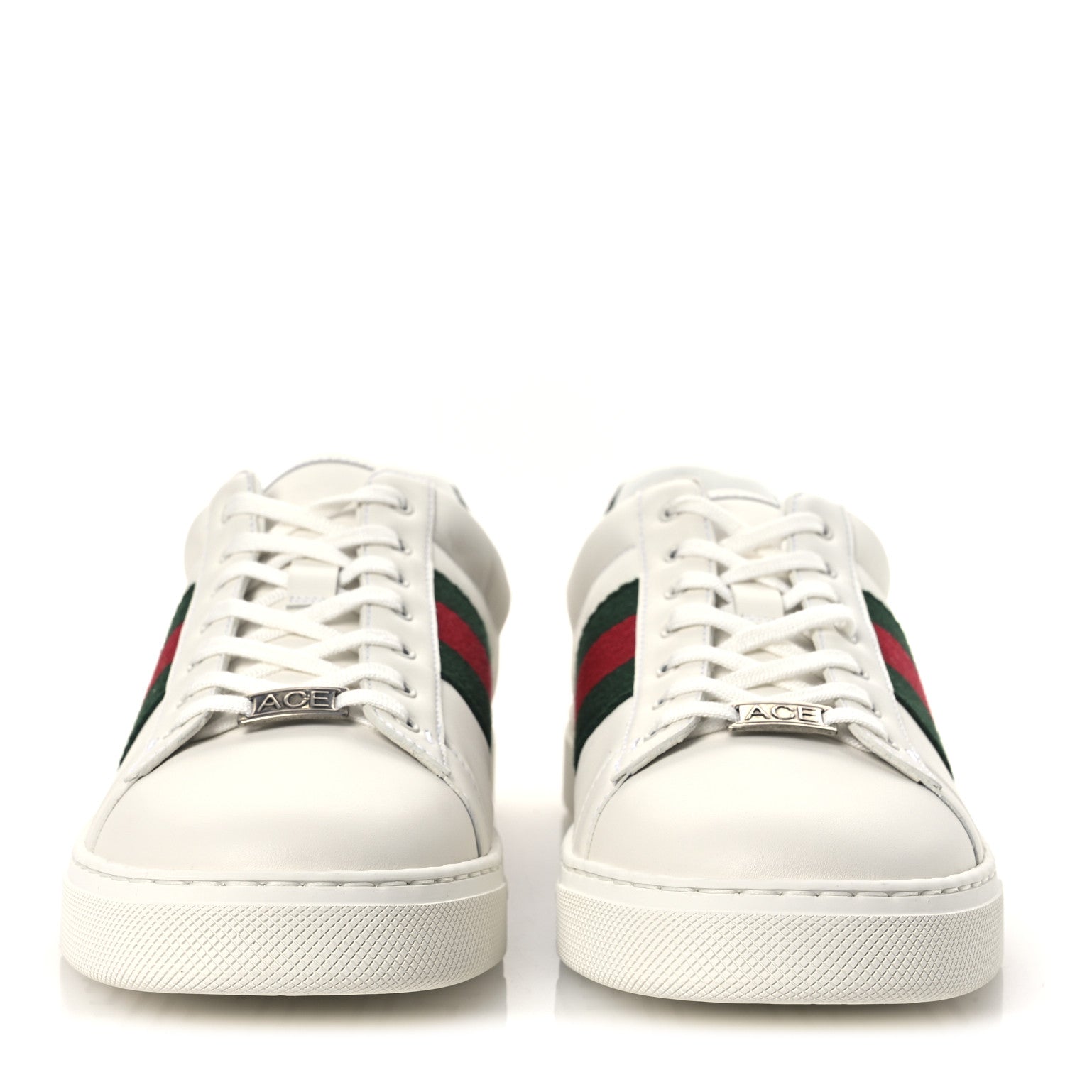 Gucci Ultralight Plume Calfskin Web Mens New Ace Sneakers 9 Green Ace 3 of 11