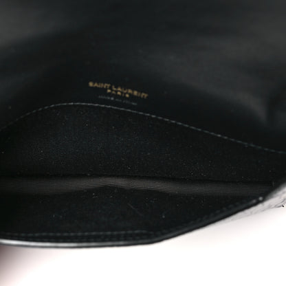 Saint Laurent Crocodile Embossed Monogram Phone Holder Crossbody Black 5 of 9