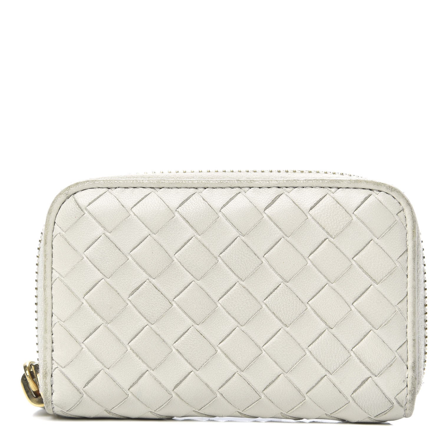 Bottega Veneta Nappa Intrecciato Zip Around Coin Purse Cream 1 of 13