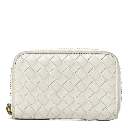 Bottega Veneta Nappa Intrecciato Zip Around Coin Purse Cream 1 of 13
