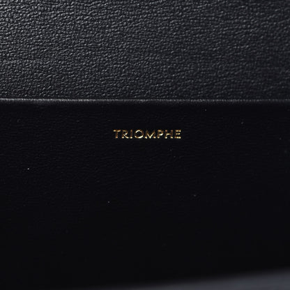 Celine Shiny Calfskin Triomphe Strap Bag Black 7 of 9