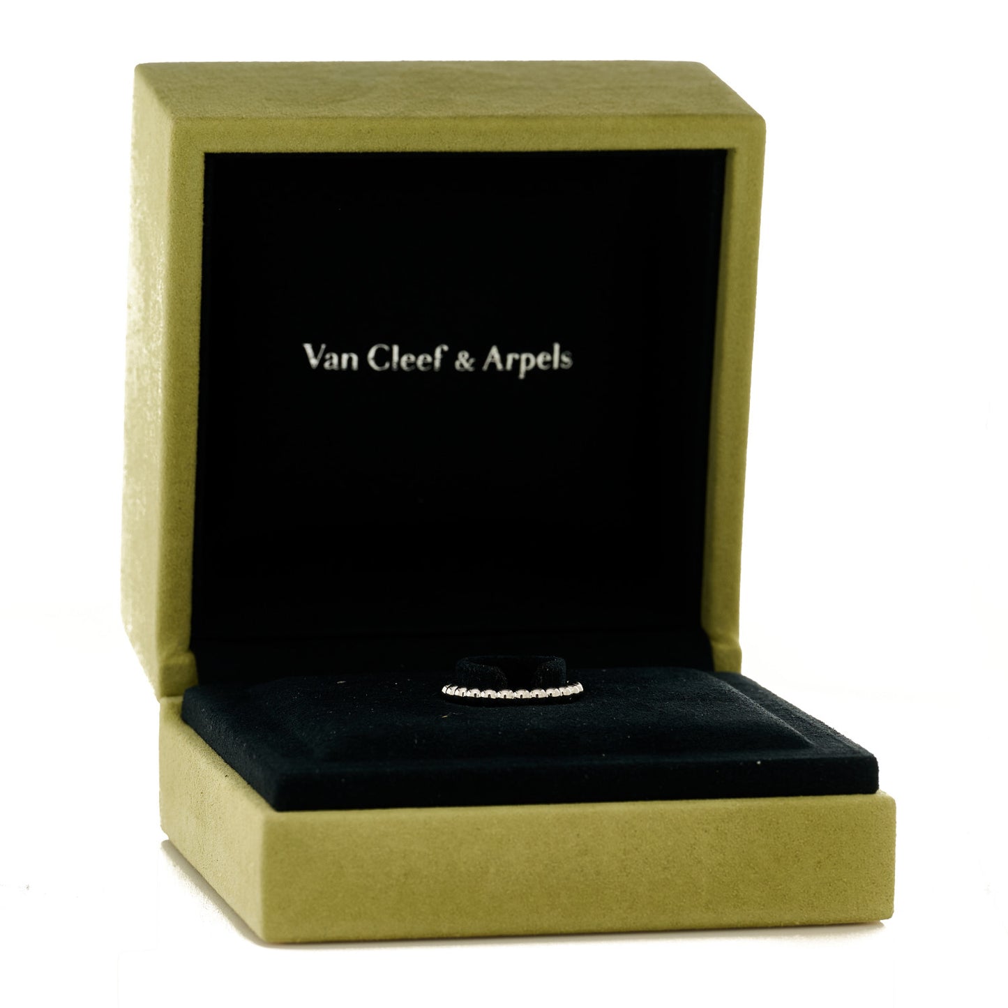 18K White Gold Medium Perlee Ring 52 6