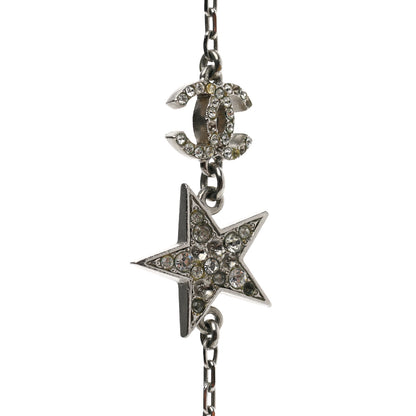 Chanel Crystal Star CC Long Necklace Silver 7 of 9