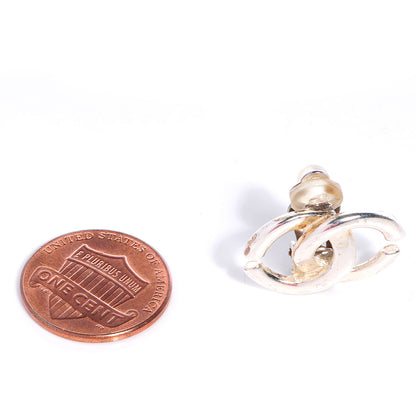 Chanel CC Clip On Earrings Silver 2 of 6