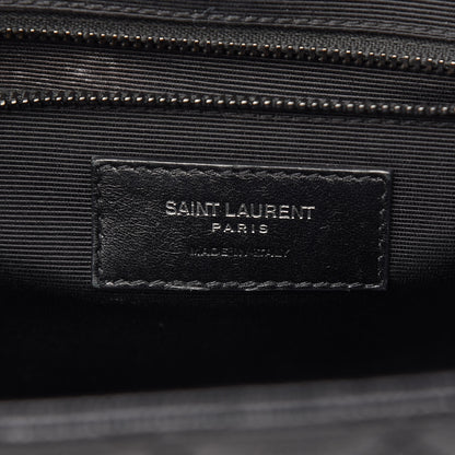 Saint Laurent Grain De Poudre Large Tri-Quilt Monogram Satchel Black 6 of 15