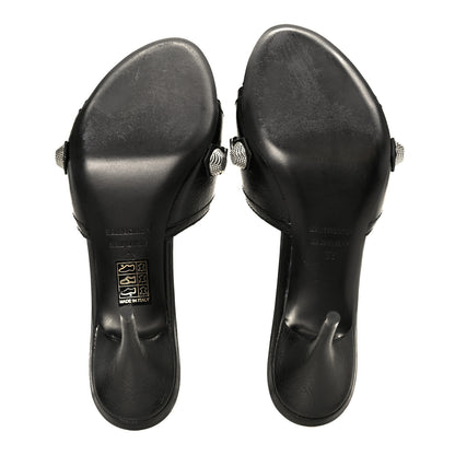 Balenciaga Agneau Arena Cagole 50mm Slide Sandals 38 Black 6 of 9