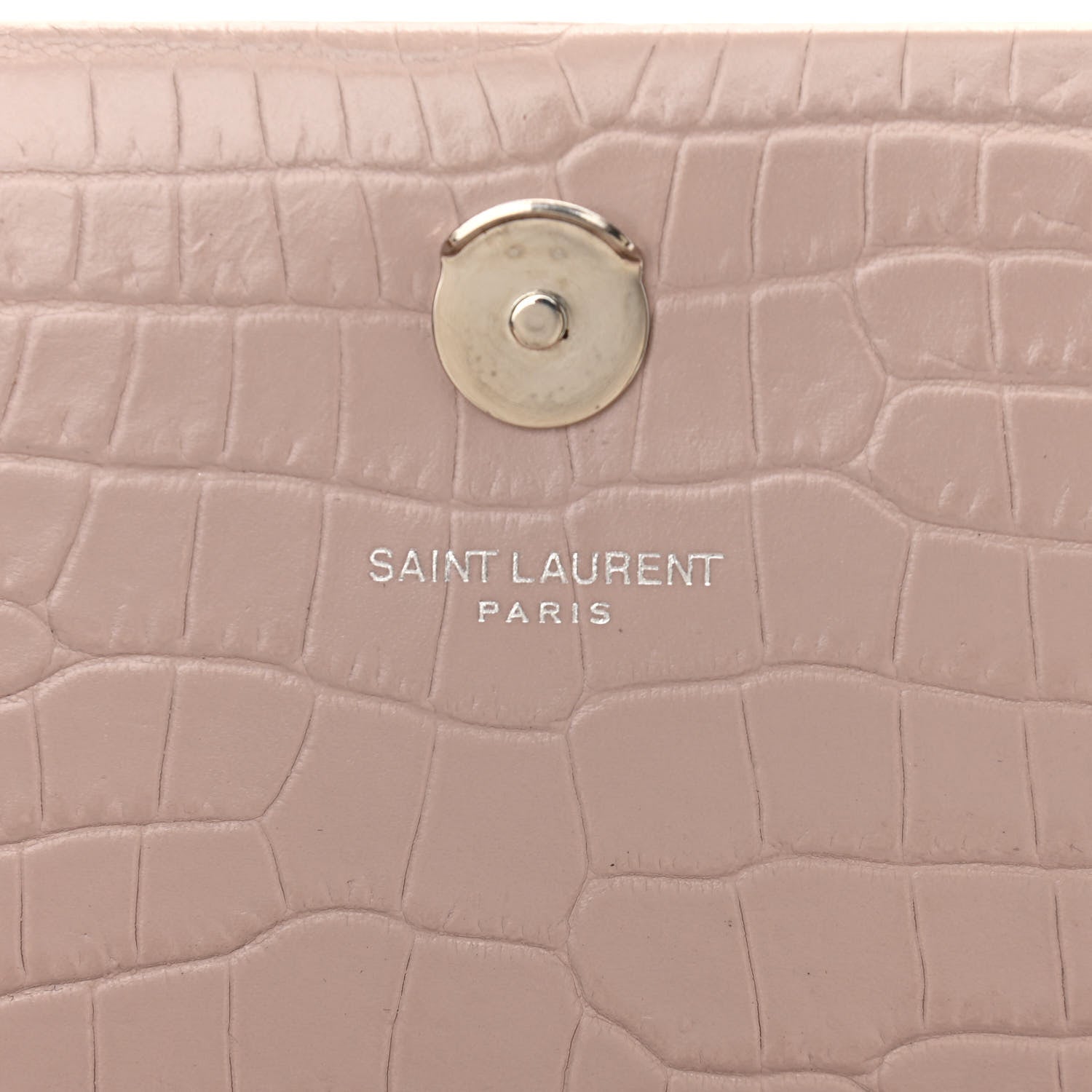 Saint Laurent Calfskin Crocodile Embossed Medium Classic Monogram Kate Tassel Satchel Powder Pink 8 of 13