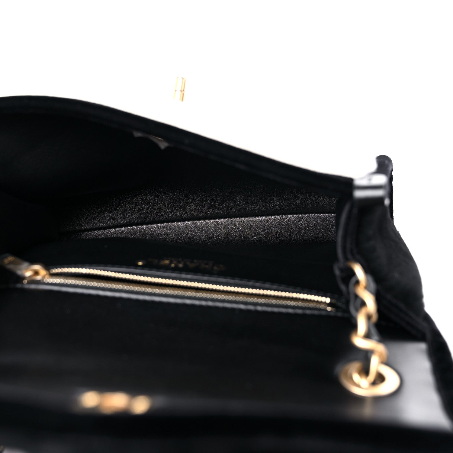 Chanel Shearling Checkered Flap Bag Black White 5 of 12