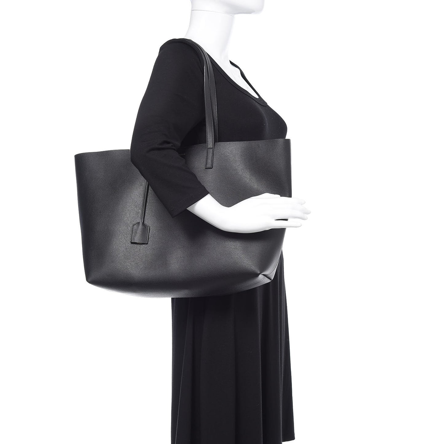 Calfskin Large Shopping Tote Black