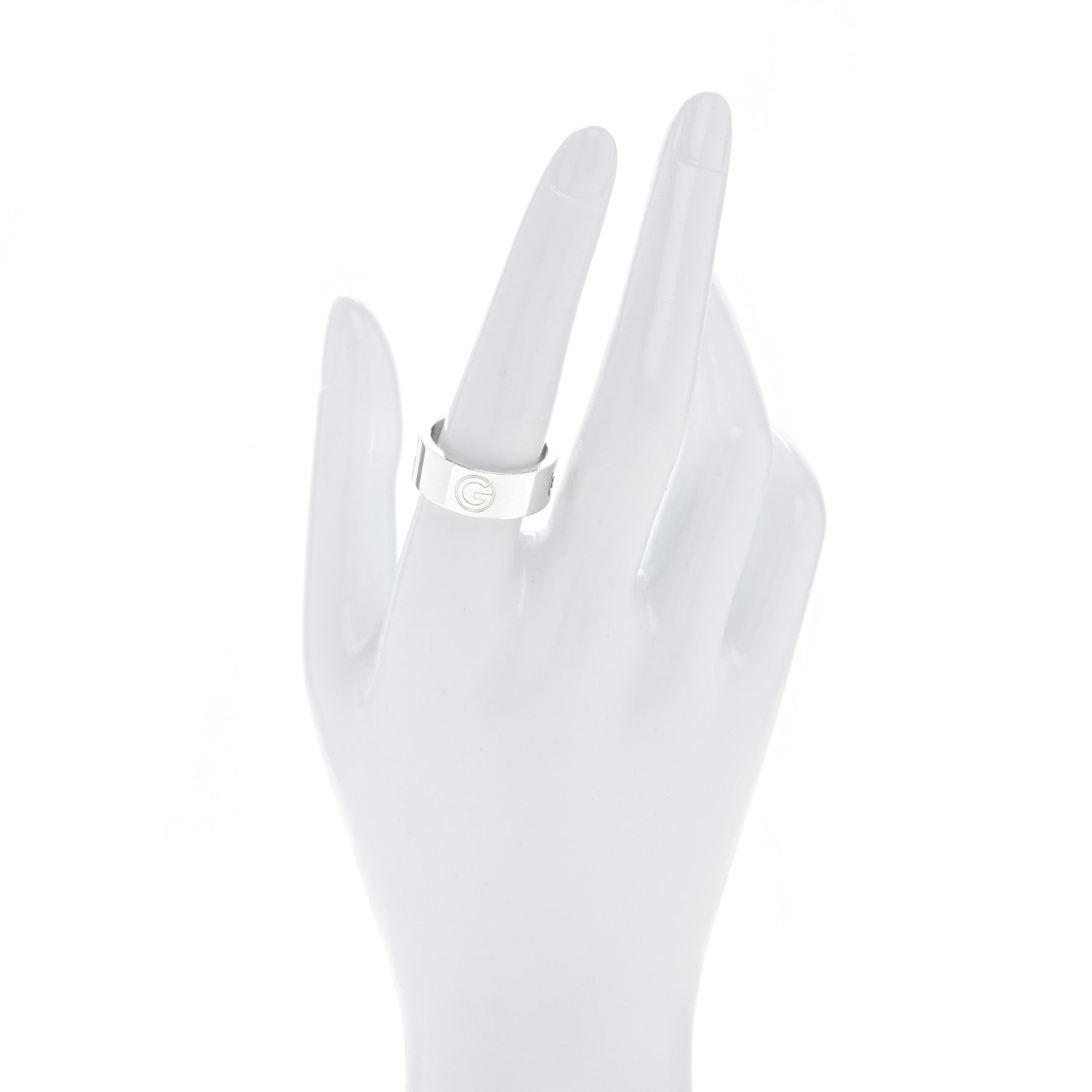 Gucci Sterling Silver G Cutout Band Ring 58 8.25 2 of 7