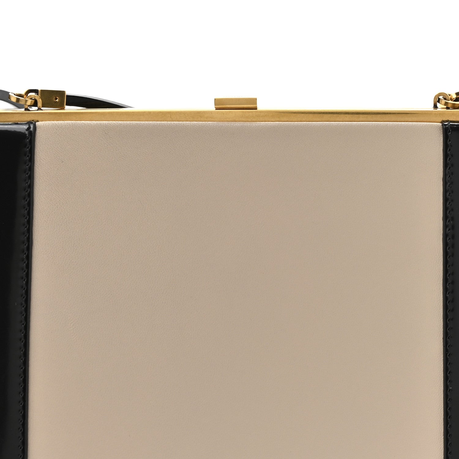 Saint Laurent Nappa Patent Calfskin Two-Toned Gaia Shoulder Bag Sea Salt Black 15 of 23