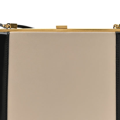 Saint Laurent Nappa Patent Calfskin Two-Toned Gaia Shoulder Bag Sea Salt Black 15 of 23