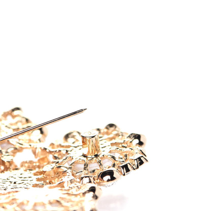 Chanel Pearl Crystal CC-Casino Brooch Gold 5 of 7