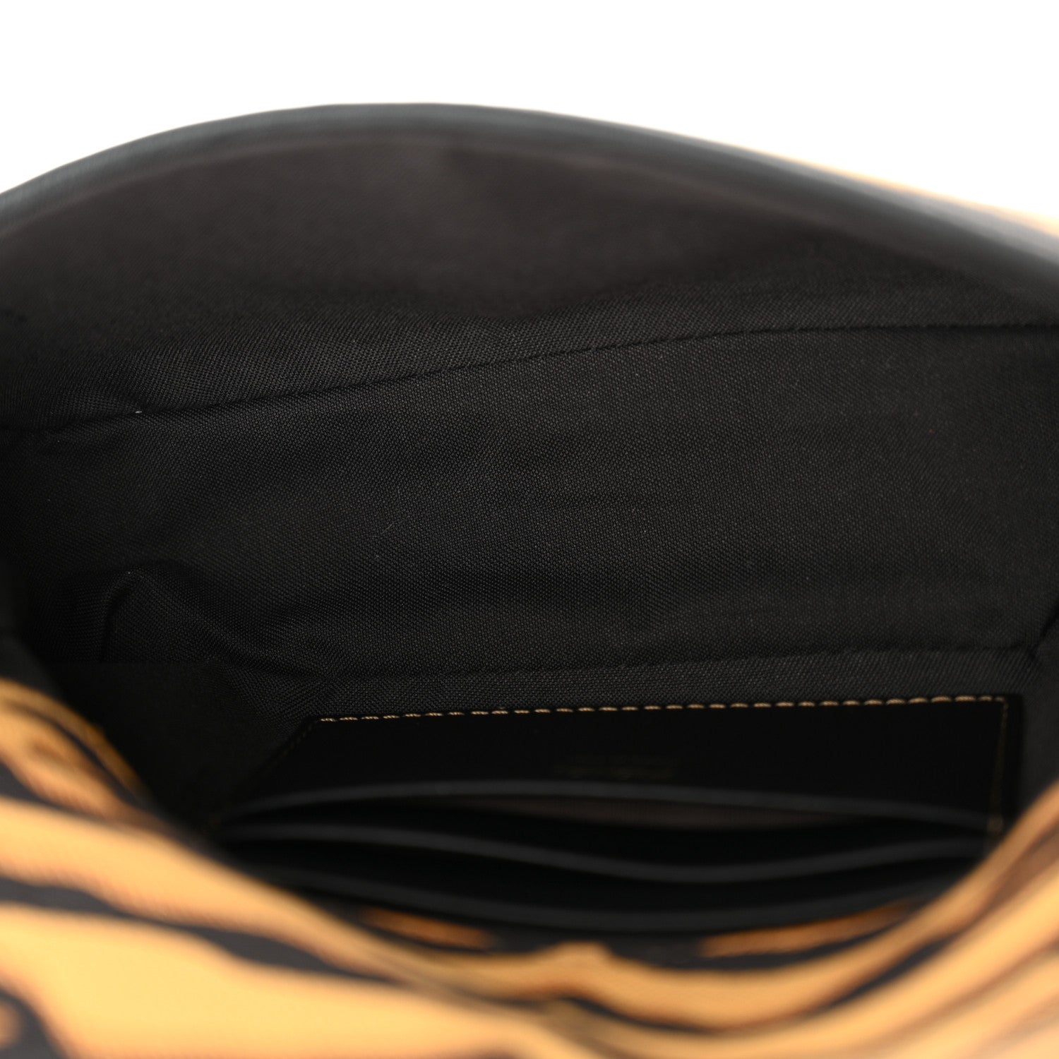 Fendi Canvas Chinese New Year Tiger Embroidered Mini Baguette Black Dark Yellow 5 of 11