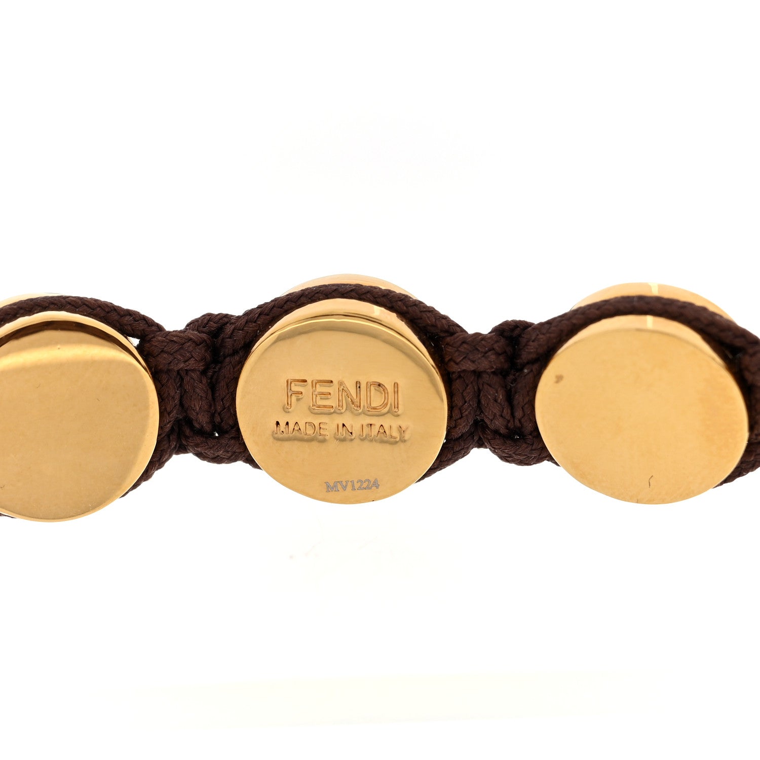 Fendi Fabric Braided Studded Bracelet Brown 4 of 4
