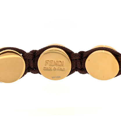 Fendi Fabric Braided Studded Bracelet Brown 4 of 4