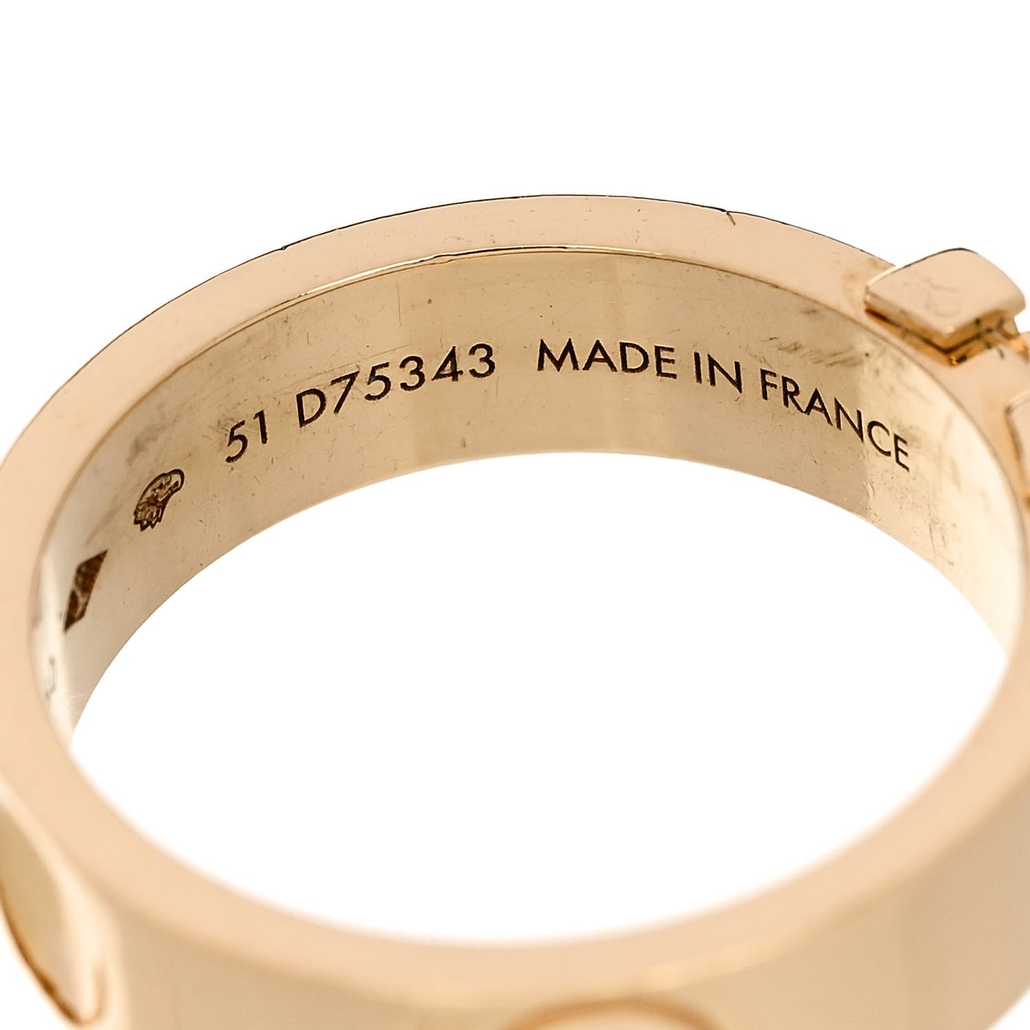 Louis Vuitton 18K Yellow Gold Empreinte LV Ring 51 5.75 5 of 5