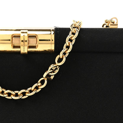 Dolce & Gabbana Satin Small Marlene Chain Clutch Black 7 of 9