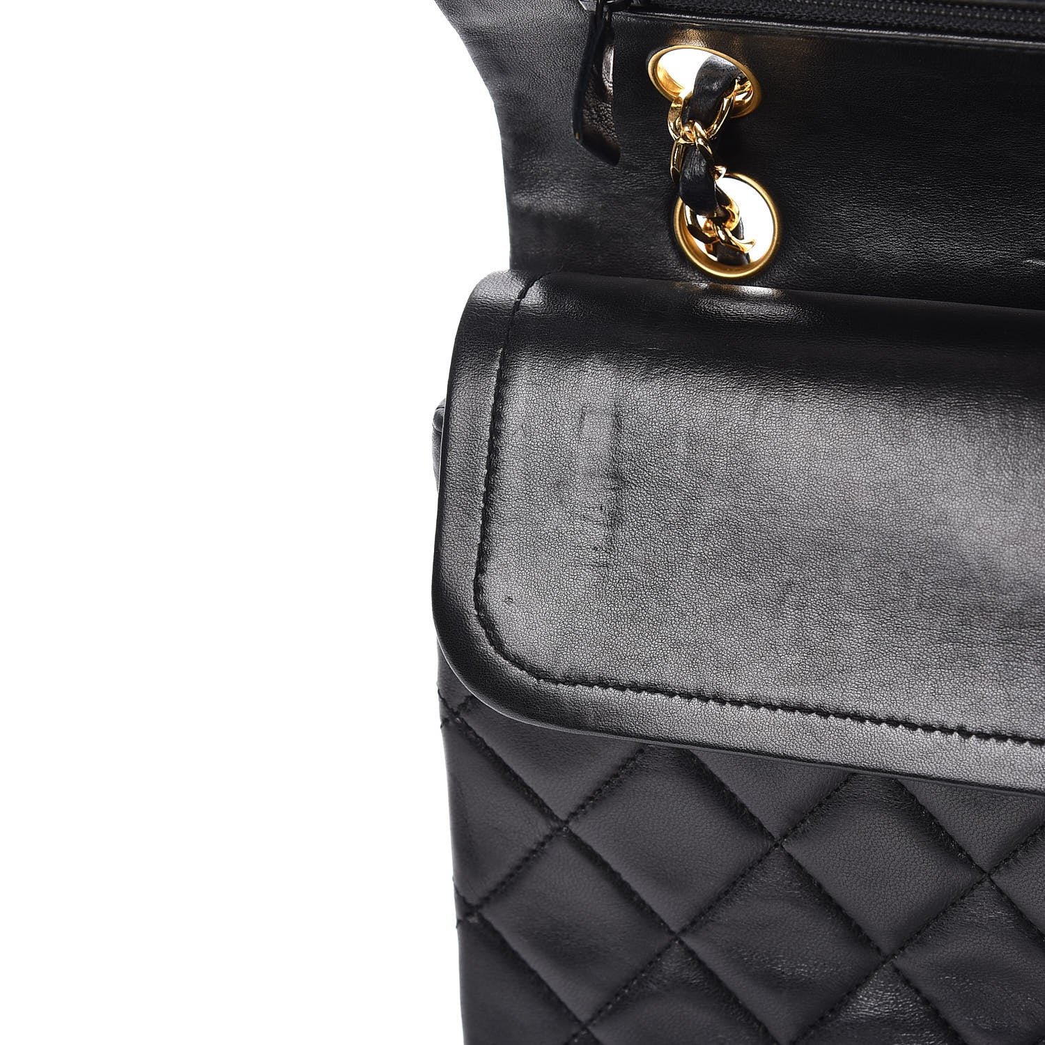 Chanel Lambskin Quilted Medium Double Flap Black 12 of 14