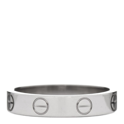 Cartier 18K White Gold 3.5mm LOVE Wedding Band Ring 51 5.75 3 of 5