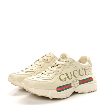 Gucci Calfskin Logo Womens Rhyton Sneakers 36.5 Ivoire 4 of 8