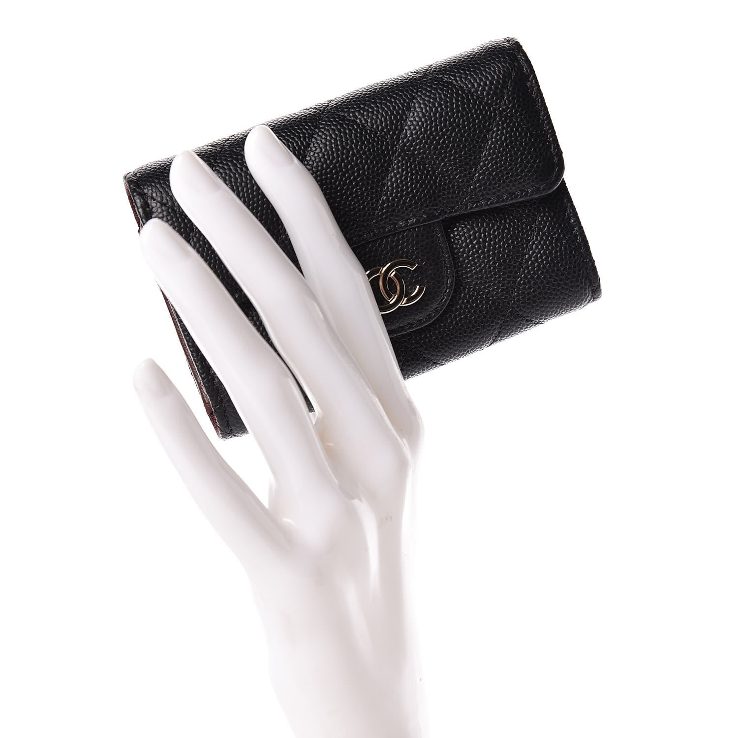 Chanel Caviar Quilted Classic 4 Key Holder Wallet Black 2 of 10