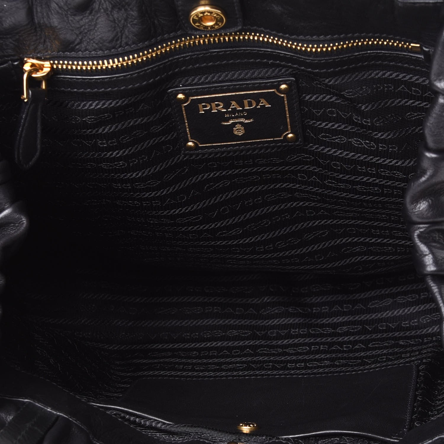 Prada Nappa Drawstring Tote Black 4 of 4