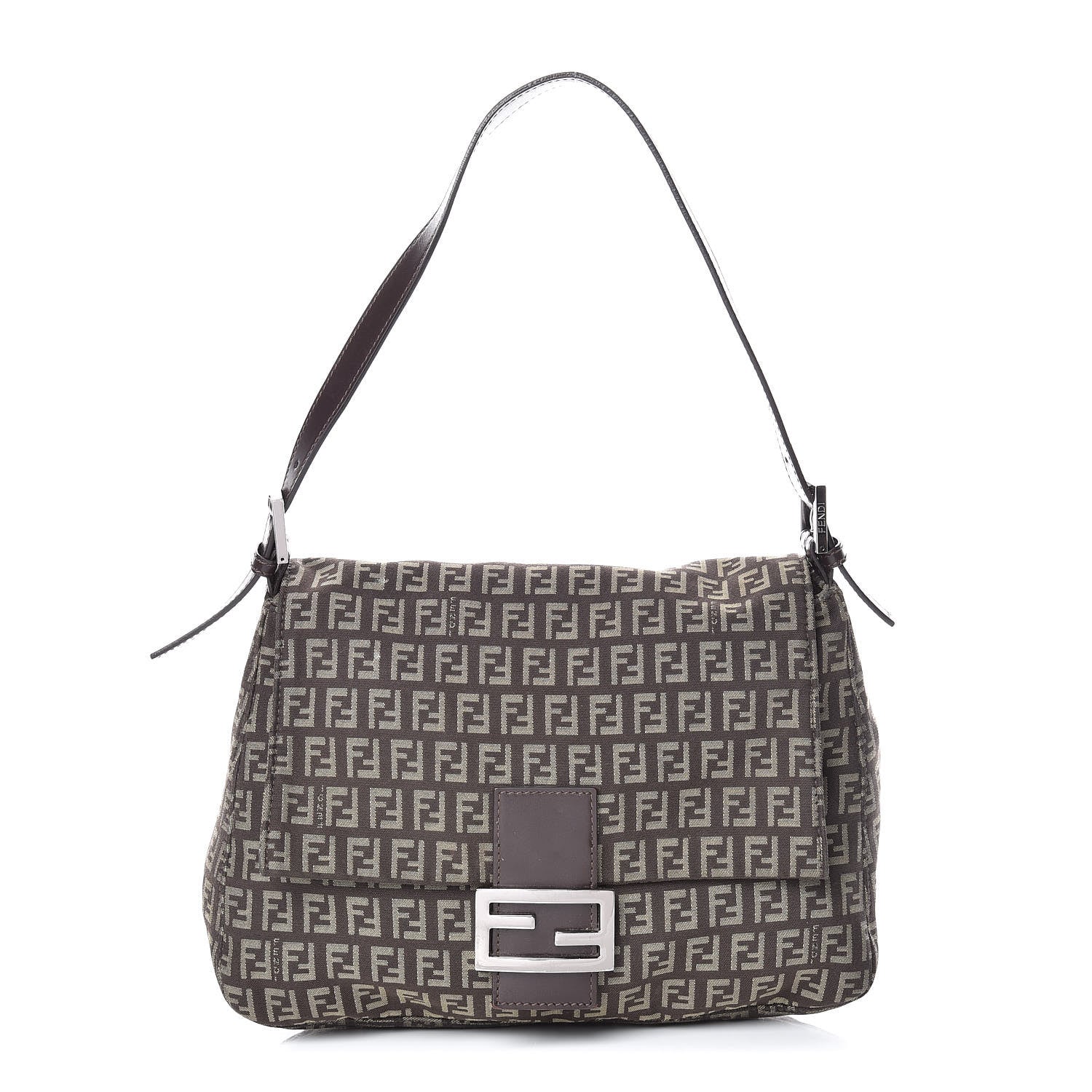 Fendi Zucchino Mama Baguette Dark Brown 1 of 10