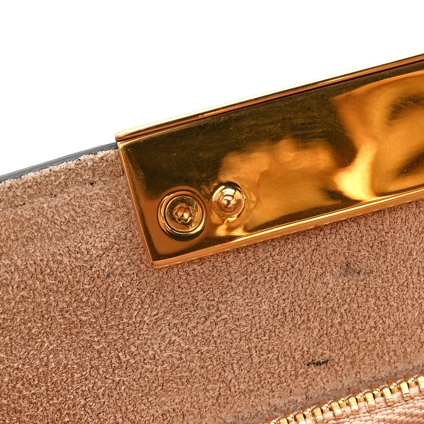 Calfskin Crocodile Embossed Knuckle Flat Clutch Black Gold