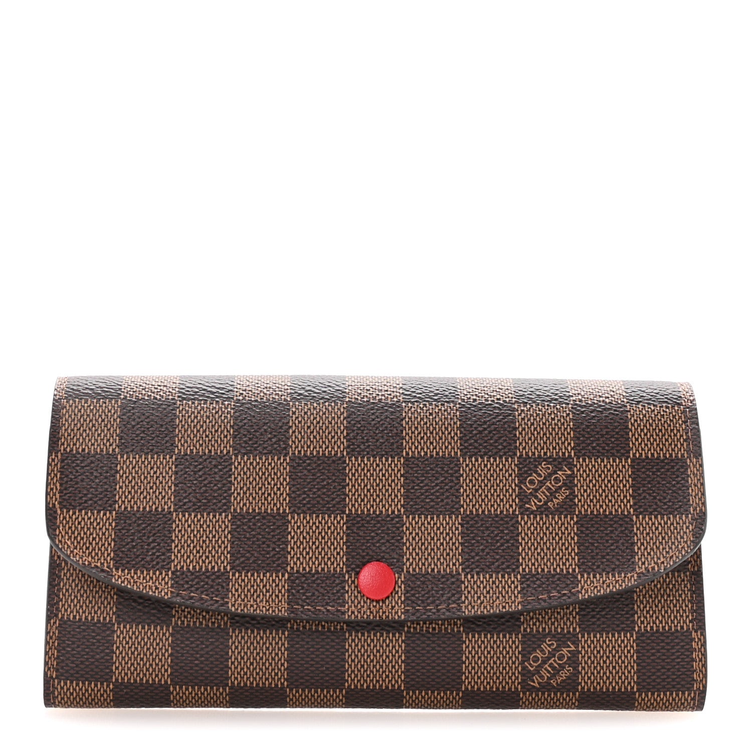 Louis Vuitton Damier Ebene Emilie Wallet Red 1 of 8