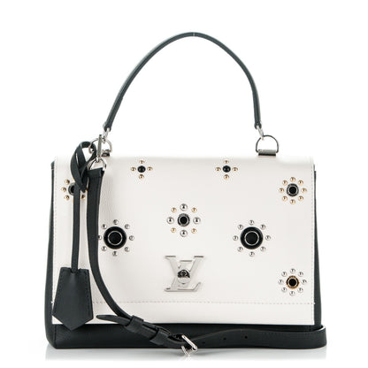 Louis Vuitton Calfskin Mechanical Flowers Lockme II Black White 1 of 6