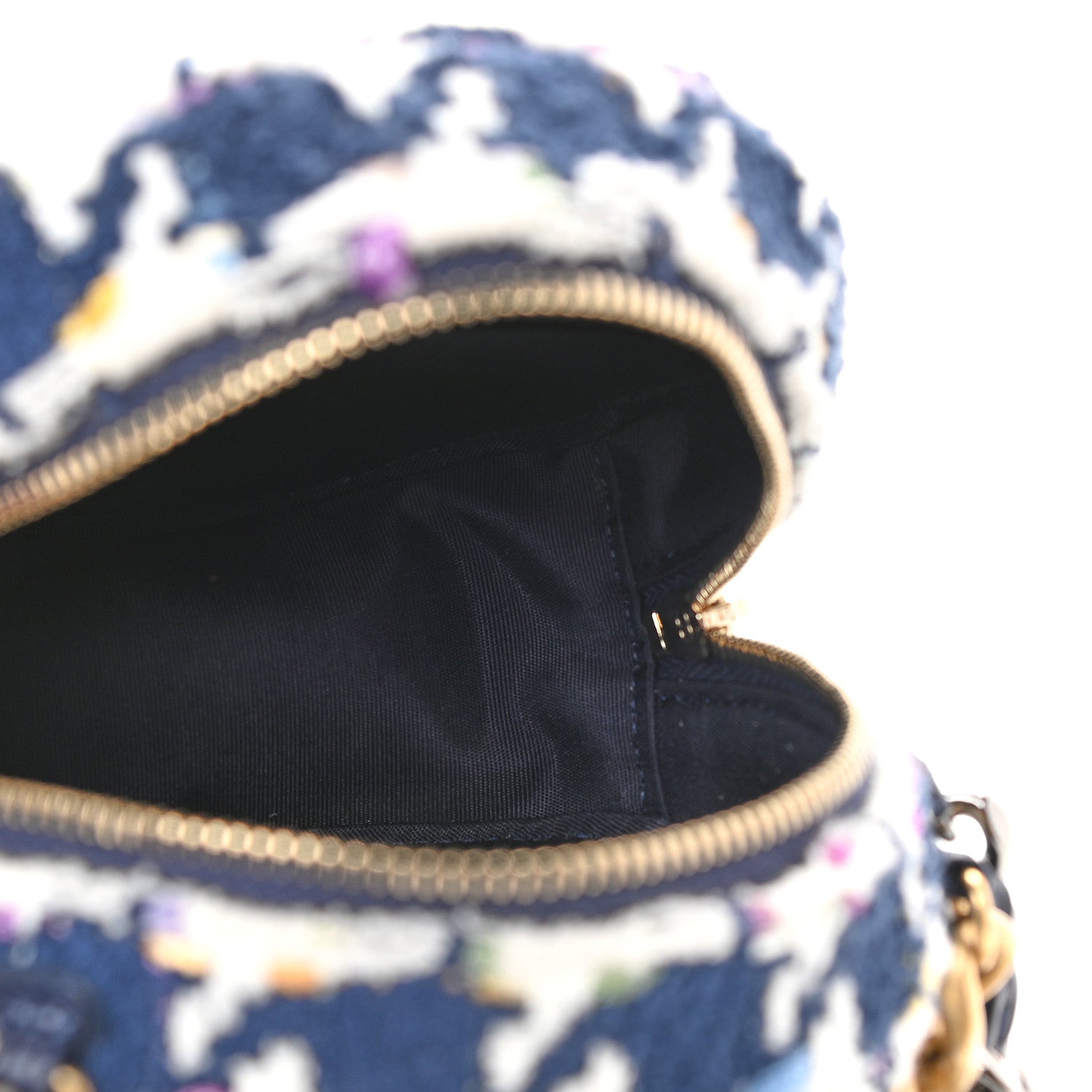 Chanel Tweed Chanel 19 Round Clutch With Chain Ecru Navy Blue Multicolor 5 of 8