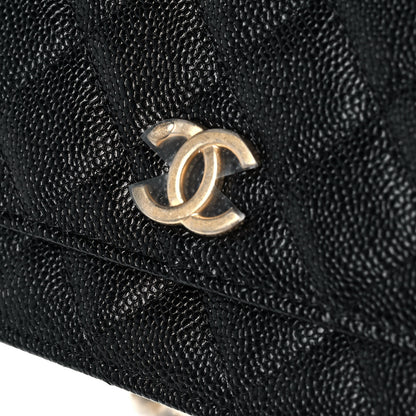 Chanel Shiny Caviar Quilted Pick Me Up Wallet On Chain WOC Black 11 of 13