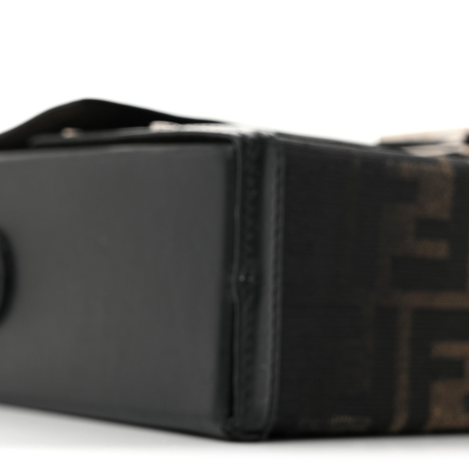 Fendi Recycled Fabric Jacquard Vitello King FF 1974 Baguette Soft Trunk Phone Pouch Brown 9 of 14