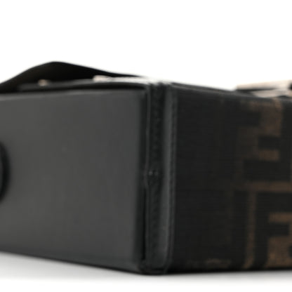 Fendi Recycled Fabric Jacquard Vitello King FF 1974 Baguette Soft Trunk Phone Pouch Brown 9 of 14