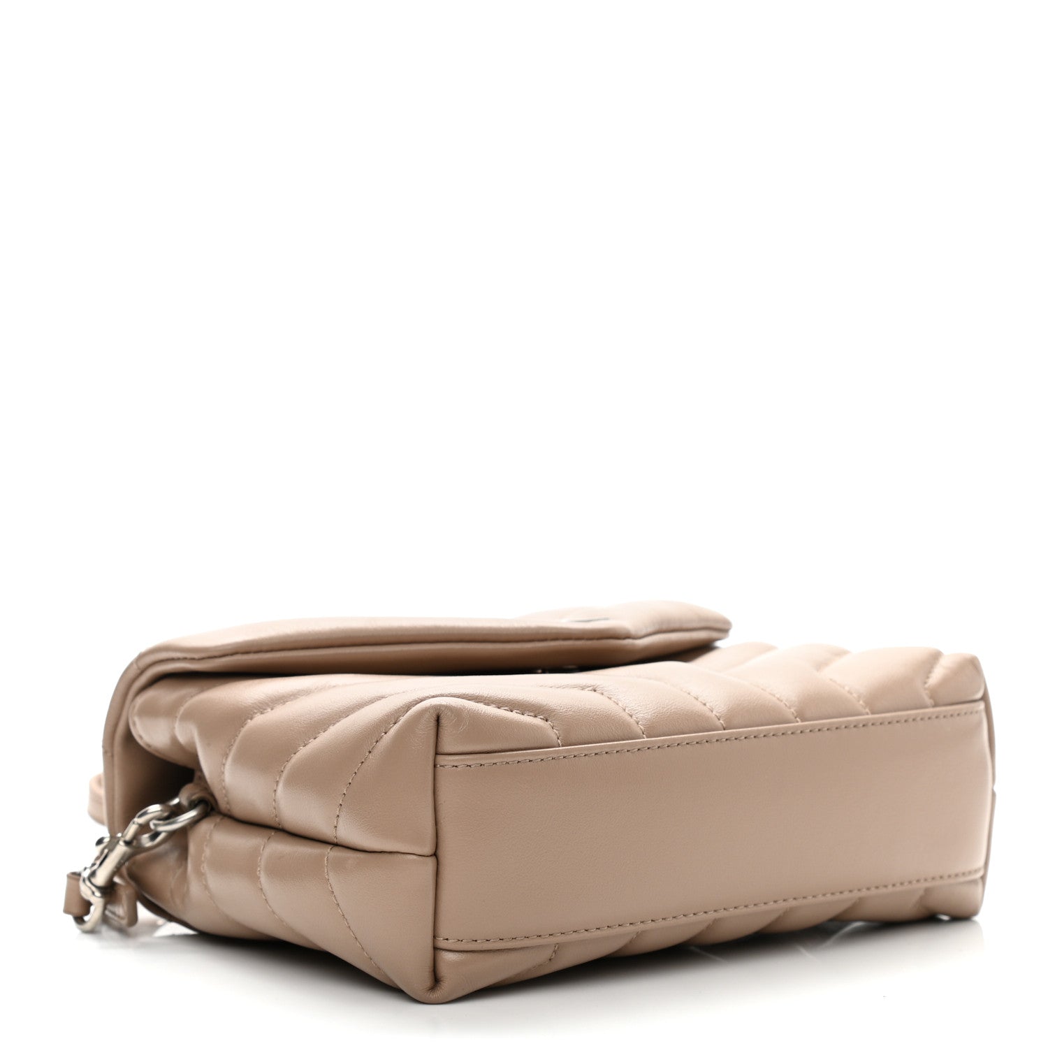 Saint Laurent Calfskin Y Quilted Monogram Toy Loulou Crossbody Bag Latte 4 of 11