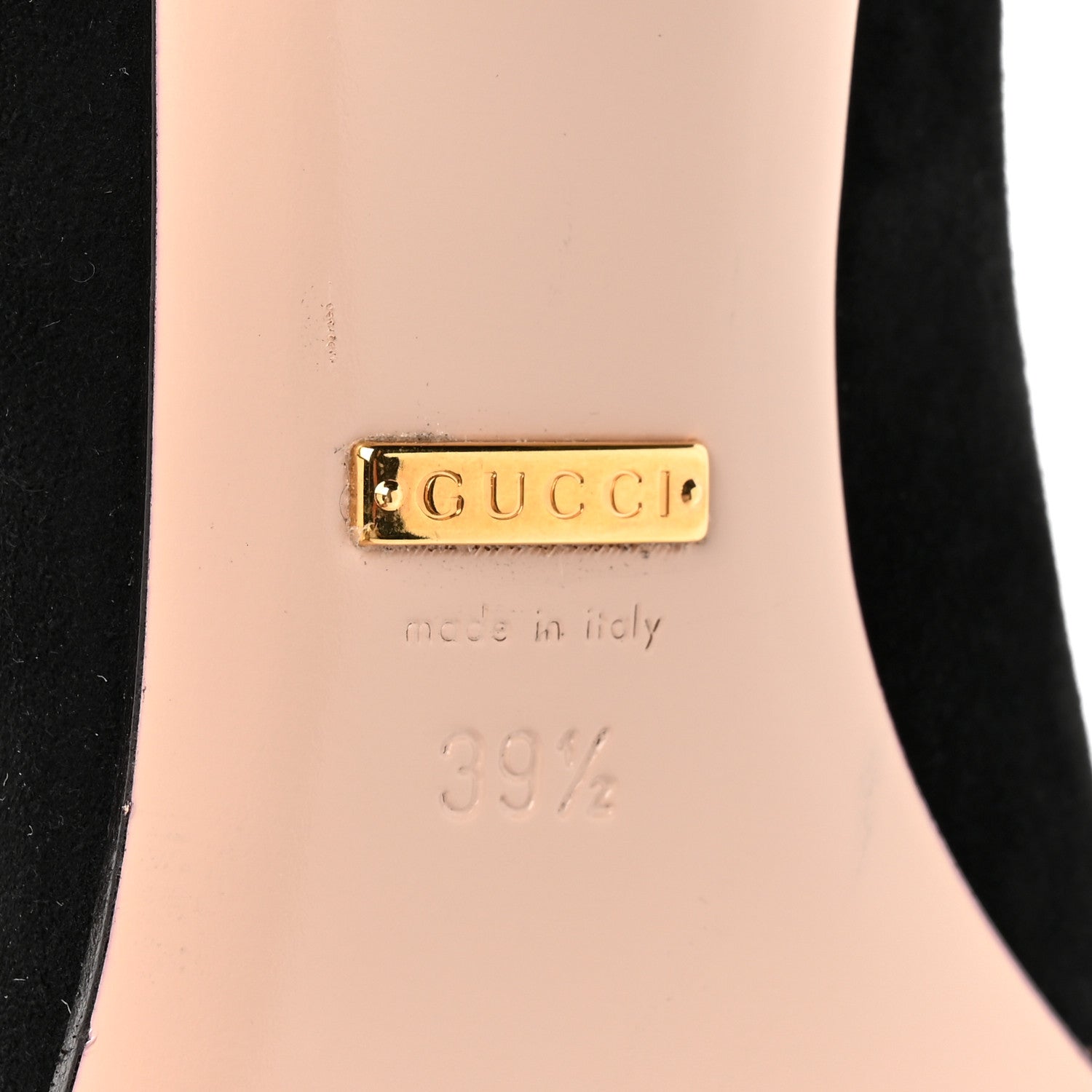Gucci Kid Scamosciato GG Marmont Fringe 50mm Loafer Pumps 39.5 Black 7 of 12