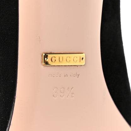 Gucci Kid Scamosciato GG Marmont Fringe 50mm Loafer Pumps 39.5 Black 7 of 12