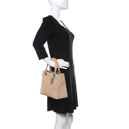 Christian Dior Suede Cannage Medium Lady Dior Beige 2 of 16