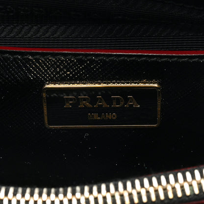 Prada Saffiano Vernice Small Promenade Tote Black Rosso 6 of 13