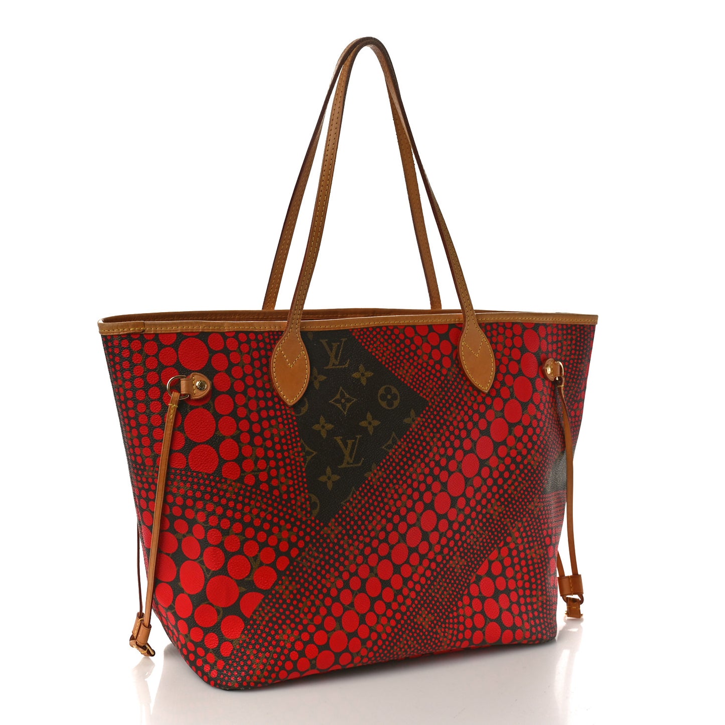 Monogram Kusama Waves Neverfull MM Red