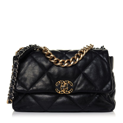 Chanel Lambskin Quilted Large Chanel 19 Flap Black 1 of 5