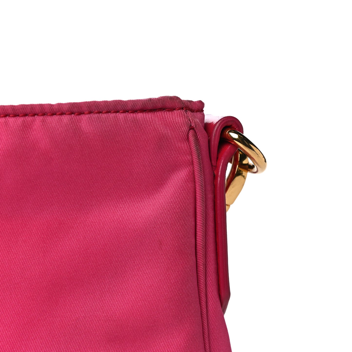 Tessuto Nylon Patent Pocket Messenger Bag Fuxia