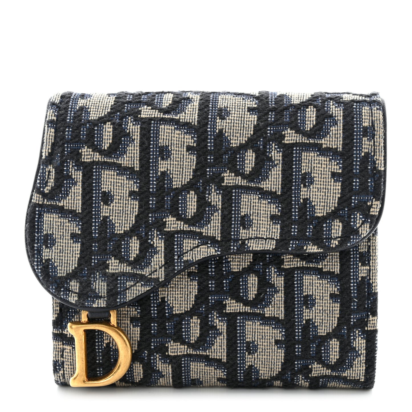 Oblique Saddle Lotus Wallet Blue