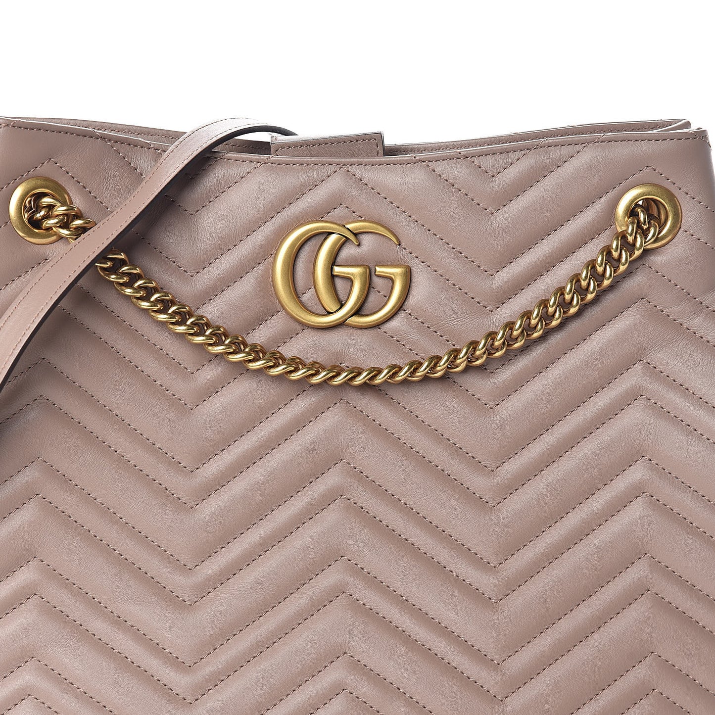 Calfskin Matelasse Medium GG Marmont Shoulder Tote Bag Porcelain Rose