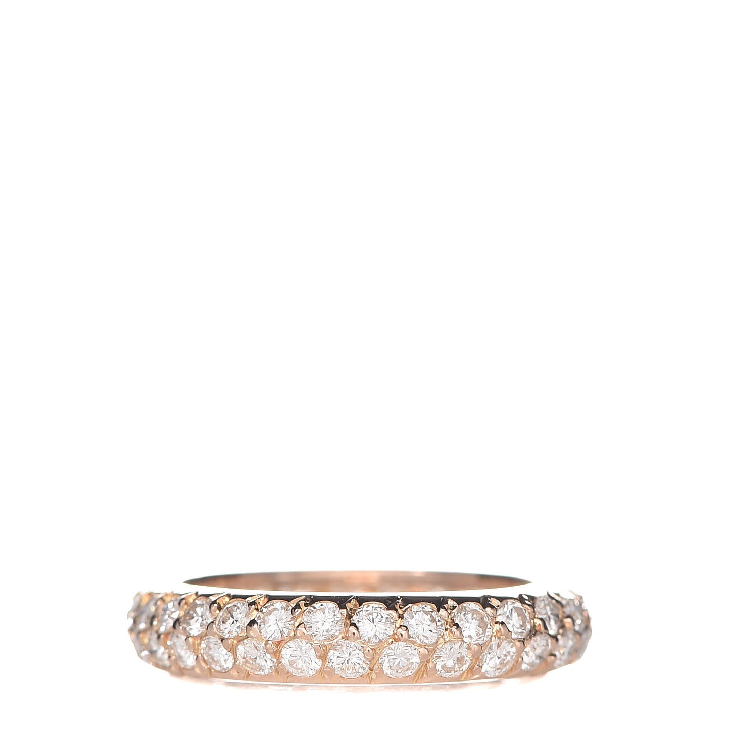 18K Rose Gold Diamond Eternity Band Pave Ring 50 5.25