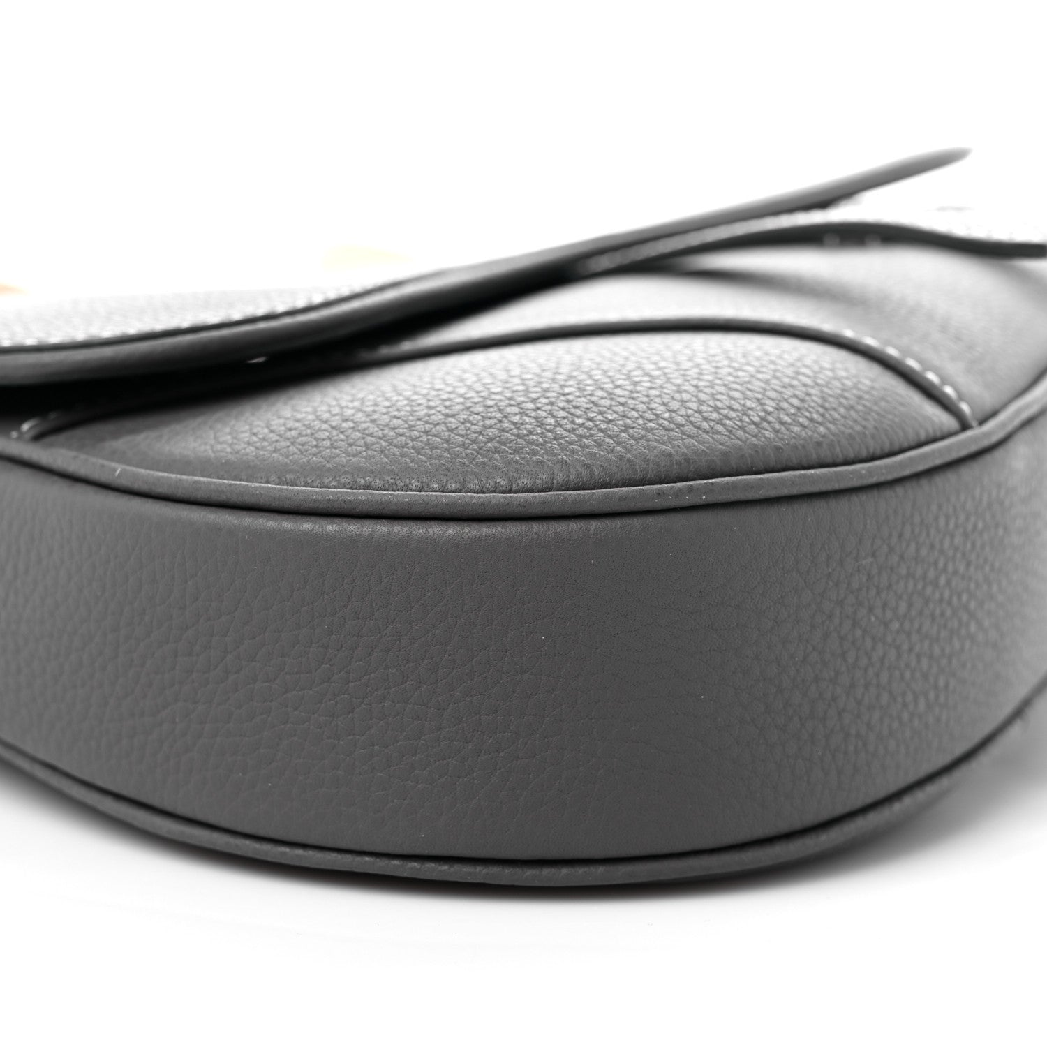 Christian Dior Grained Calfskin Kim Jones Saddle Bag Grey 6 of 7