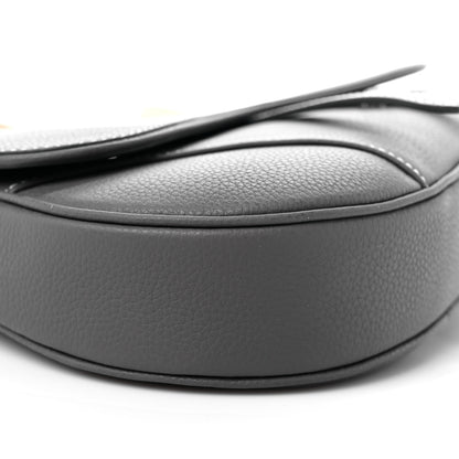 Christian Dior Grained Calfskin Kim Jones Saddle Bag Grey 6 of 7