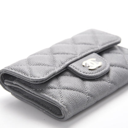Chanel Caviar Quilted Flap Card Holder Wallet Dark Grey 6 of 10