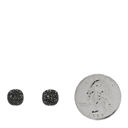David Yurman 18K White Gold Black Diamond Reverse Set Pave Cushion Stud Earrings 2 of 4